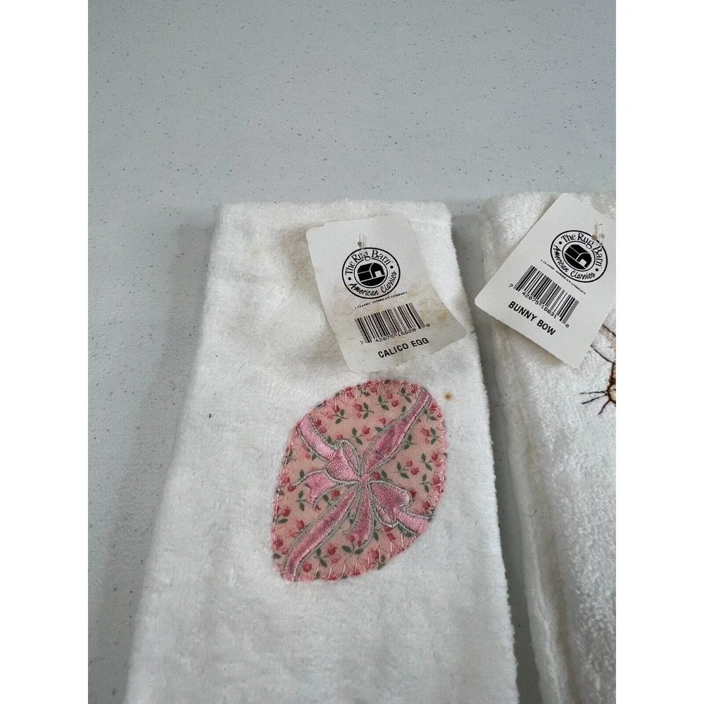 The Rug Barn American Classics Fringe‎ Detail Embroidered Hand Towels - Lot of 3